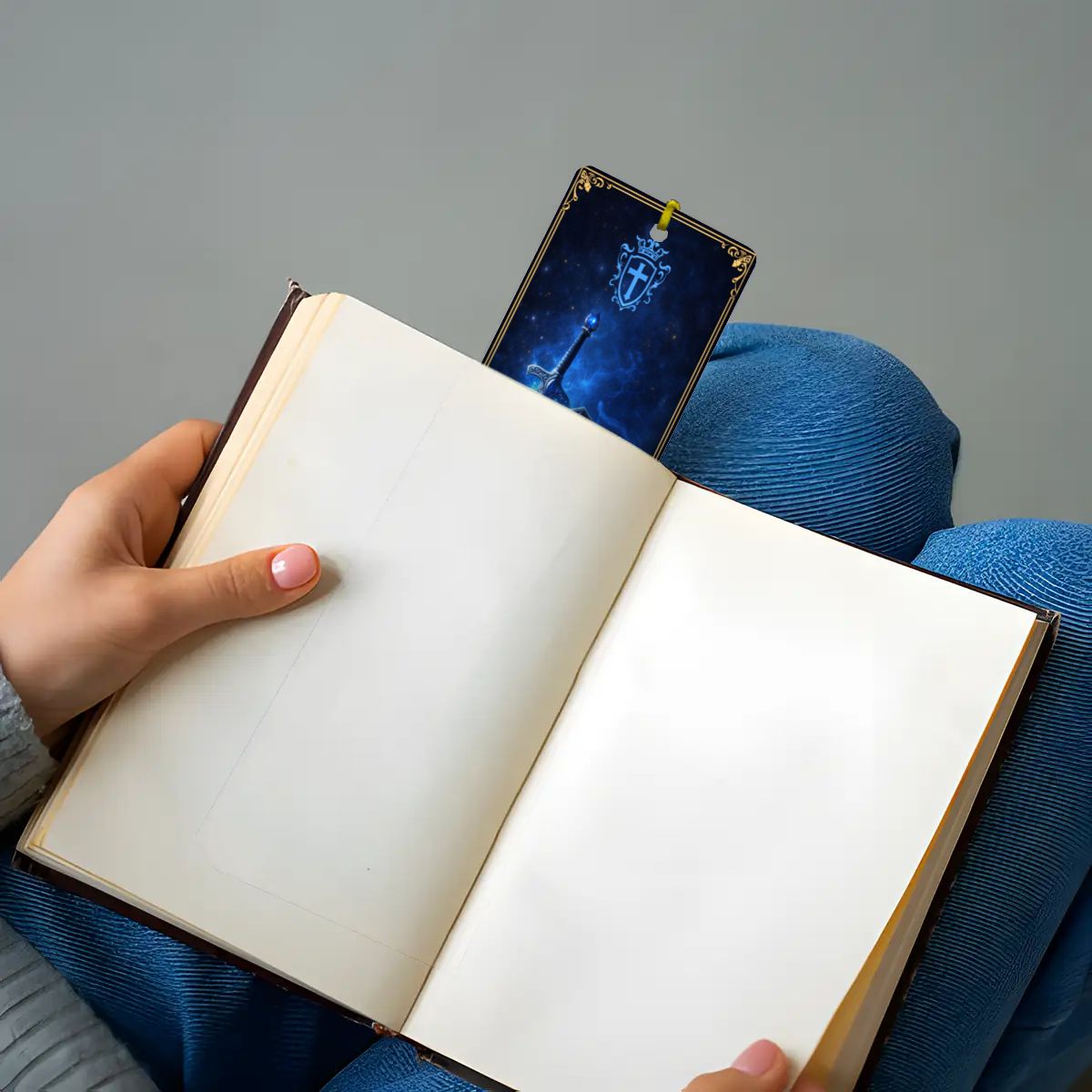 Wooden Bookmark Blue